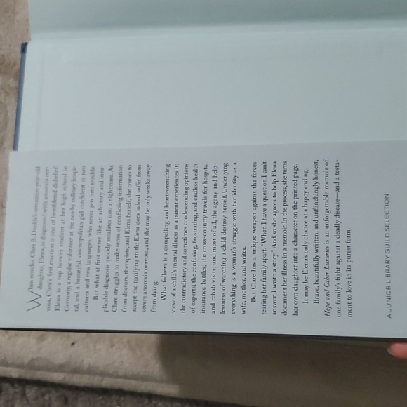 Hope and Other Luxuries (A Mother's  Life With A Daughter's Anorexia) Book - Picture 2 of 6